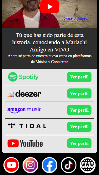 Mariachi Amigo Redes Sociales y Plataformas de Streaming
